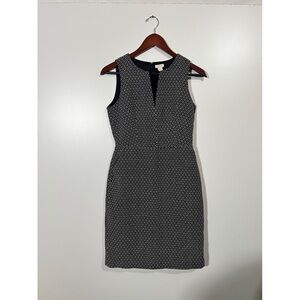 J. Crew Black and White Sleeveless Dress Size 0 Knee-Length